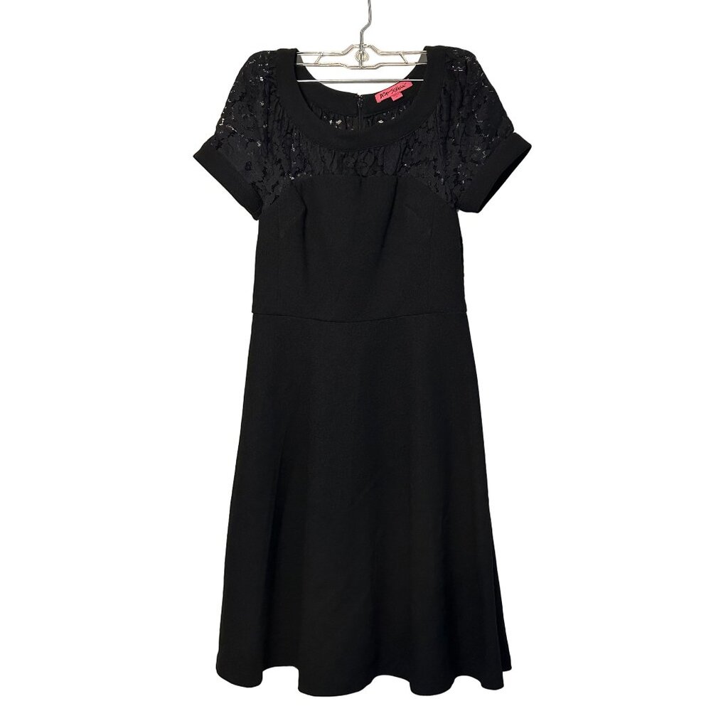 Betsey Johnson Women's Black Lace Skater Goth Dress Size 5